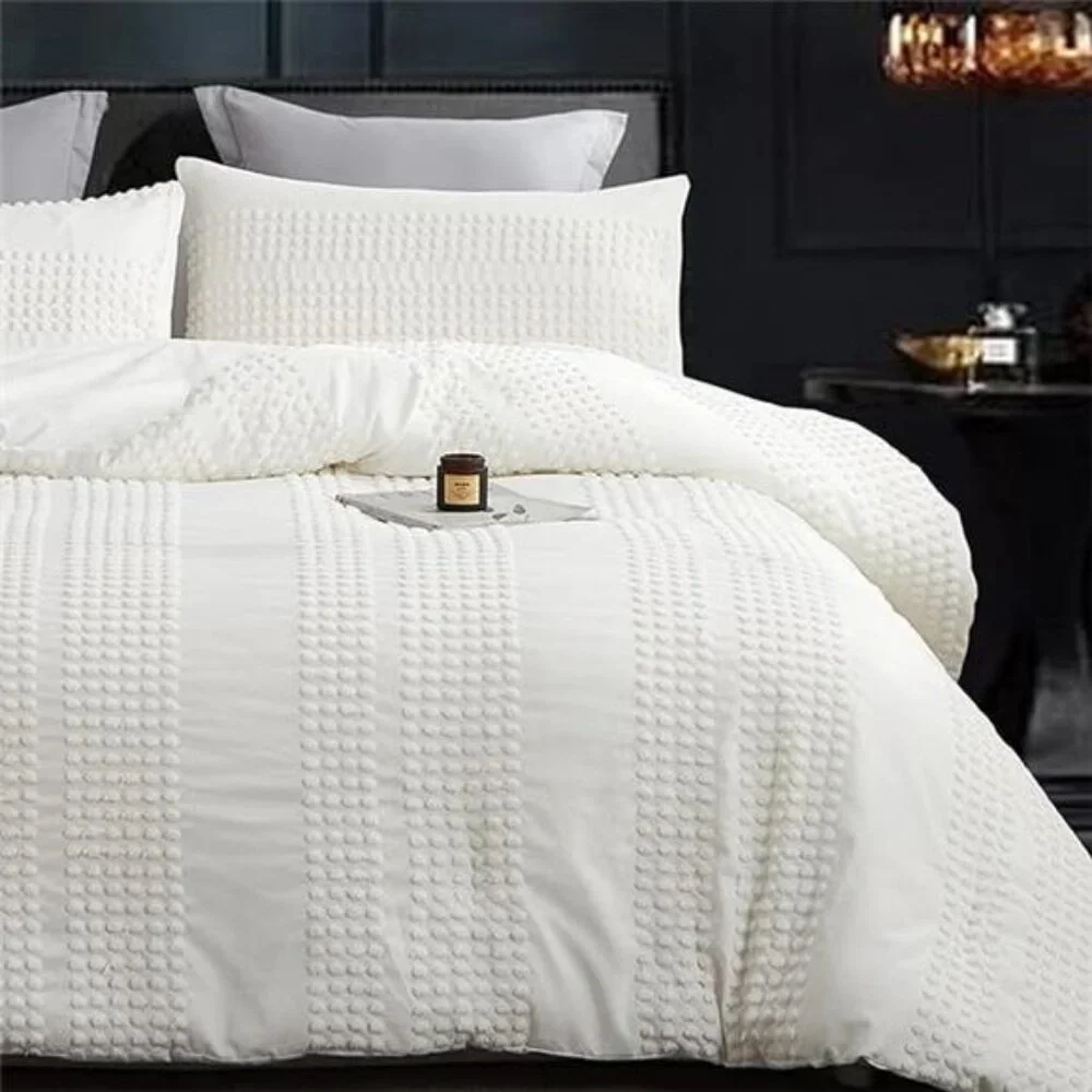 King Size Comforter Set;White Comforter Boho Tufted Lightweight Bedding Sets